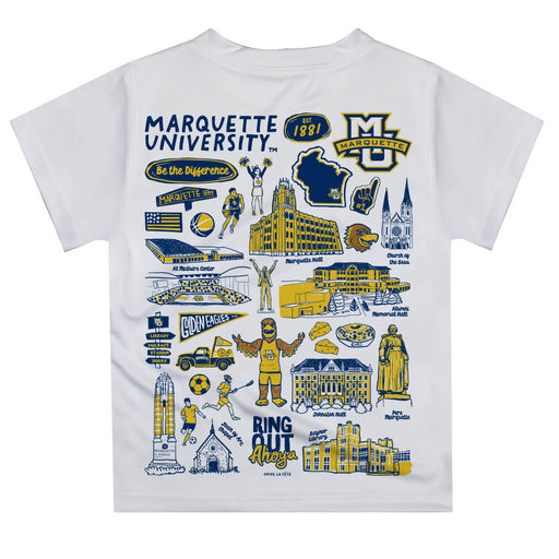 Marquette Golden Eagles Hand Sketched Vive La Fete Impressions Artwork Boys Gold Short Sleeve Tee Shirt - Vive La Fête - Online Apparel Store
