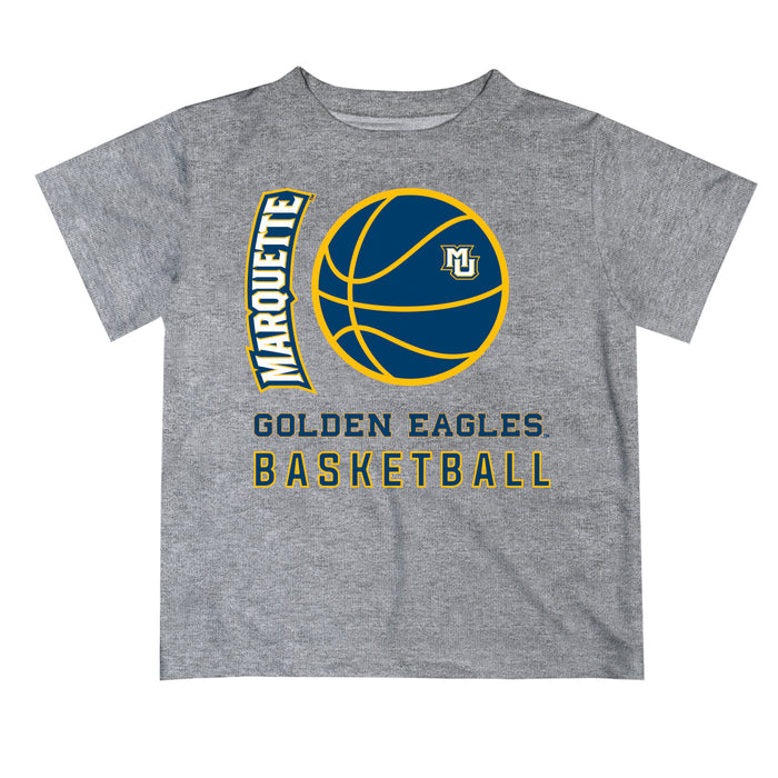 Marquette Golden Eagles Vive La Fete Basketball V1 Heather Gray Short Sleeve Tee Shirt