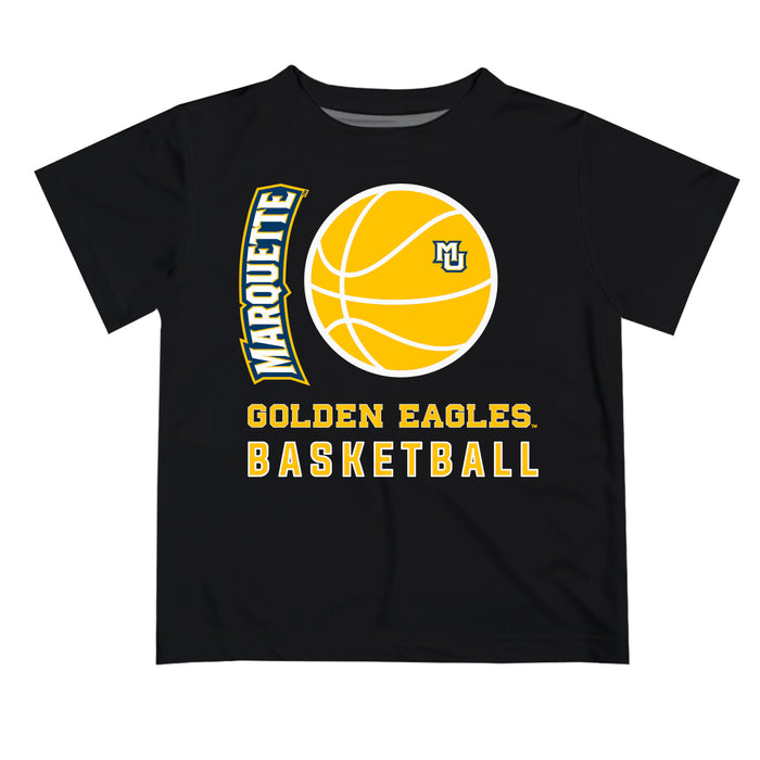 Marquette Golden Eagles Vive La Fete Basketball V1 Black Short Sleeve Tee Shirt