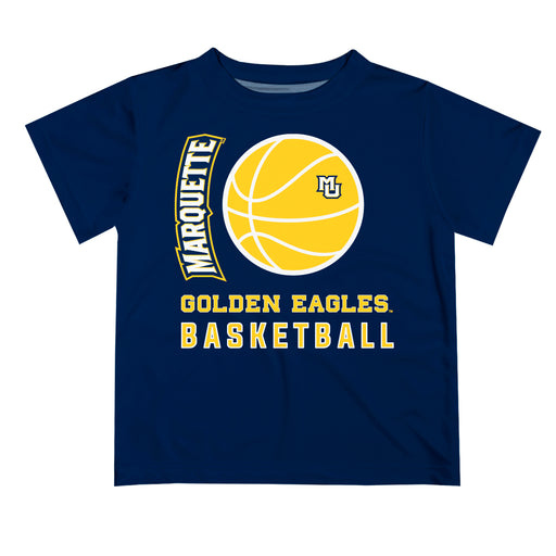 Marquette Golden Eagles Vive La Fete Basketball V1 Navy Short Sleeve Tee Shirt