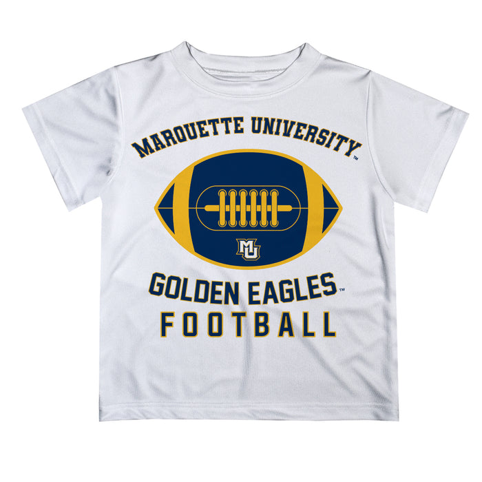 Marquette Golden Eagles Vive La Fete Football V2 White Short Sleeve Tee Shirt