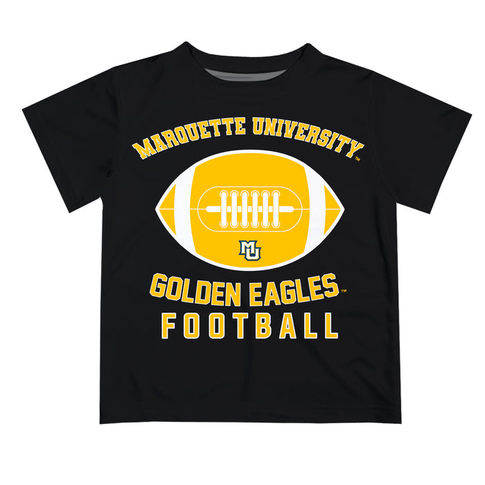 Marquette Golden Eagles Vive La Fete Football V2 Black Short Sleeve Tee Shirt