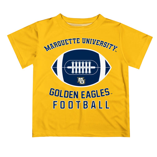 Marquette Golden Eagles Vive La Fete Football V2 Gold Short Sleeve Tee Shirt