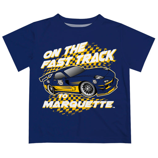 Marquette Golden Eagles Vive La Fete Fast Track Boys Game Day Navy Short Sleeve Tee