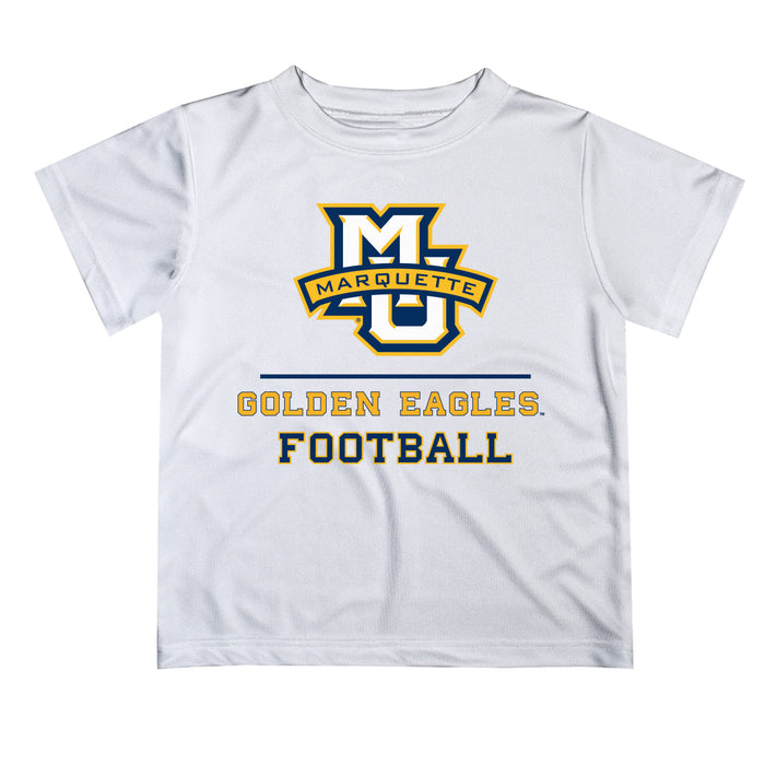 Marquette Golden Eagles Vive La Fete Football V1 White Short Sleeve Tee Shirt