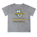 Marquette Golden Eagles Vive La Fete Football V1 Heather Gray Short Sleeve Tee Shirt