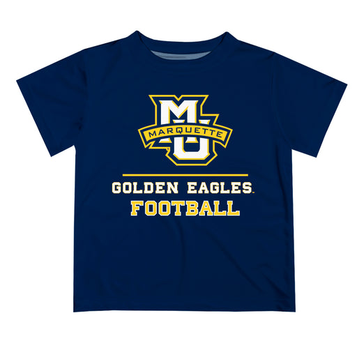 Marquette Golden Eagles Vive La Fete Football V1 Navy Short Sleeve Tee Shirt