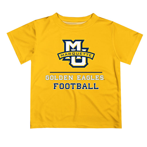 Marquette Golden Eagles Vive La Fete Football V1 Gold Short Sleeve Tee Shirt