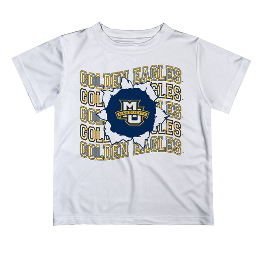 Marquette Golden Eagles Vive La Fete  White Art V1 Short Sleeve Tee Shirt