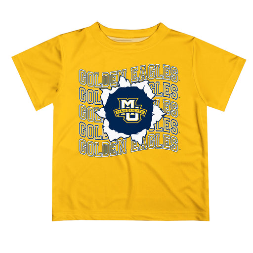 Marquette Golden Eagles Vive La Fete  Gold Art V1 Short Sleeve Tee Shirt