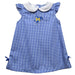 McNeese State University Embroidered Royal Gingham A Line Dress