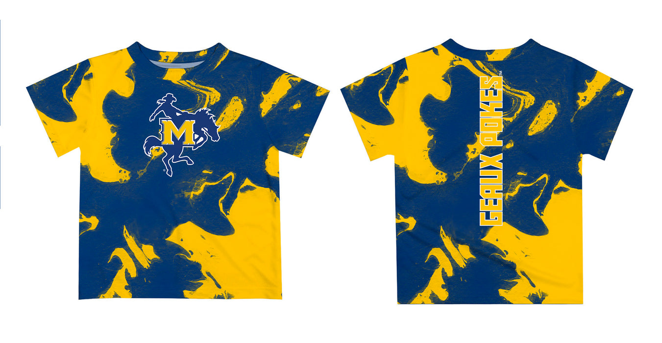 McNeese State University Cowboys Vive La Fete Marble Boys Game Day Blue Short Sleeve Tee - Vive La Fête - Online Apparel Store