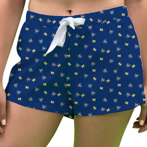 McNeese State Cowboys Vive La Fete Game Day All Over Logo Women Blue Lounge Shorts