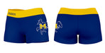 McNeese State Cowboys Vive La Fete Logo on Thigh & Waistband Blue Gold Women Yoga Booty Workout Shorts 3.75 Inseam - Vive La Fête - Online Apparel Store