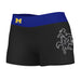 McNeese State Cowboys Vive La Fete Logo on Thigh & Waistband Black & Blue Women Yoga Booty Workout Shorts 3.75 Inseam