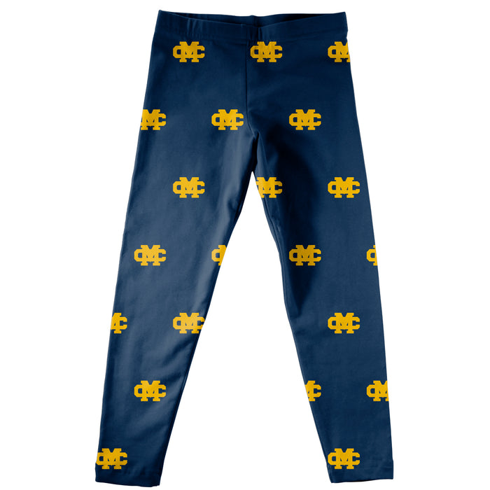 Mississippi College Choctaws Vive La Fete Girls Game Day All Over Logo Elastic Waist Classic Play Blue Leggings Tights - Vive La Fête - Online Apparel Store