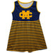 Mississippi College Choctaws Vive La Fete Girls Game Day Sleeveless Tank Dress Solid Blue Logo Stripes on Skirt - Vive La Fête - Online Apparel Store