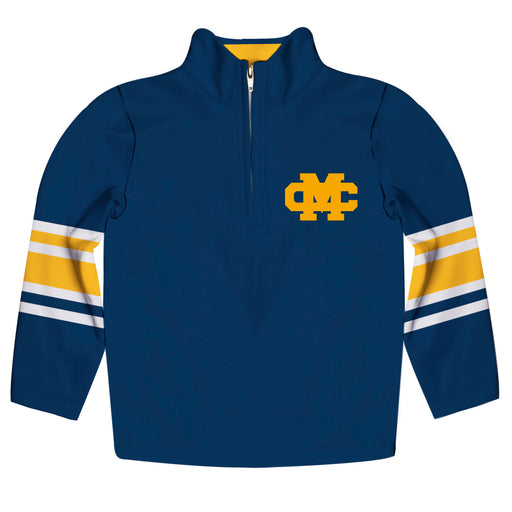 Mississippi College Choctaws Vive La Fete Game Day Blue Quarter Zip Pullover Stripes on Sleeves - Vive La Fête - Online Apparel Store