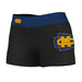 Mississippi College Choctaws Logo on Thigh & Waistband Black & Blue Women Yoga Booty Workout Shorts 3.75 Inseam"