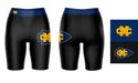 Mississippi College Choctaws Vive La Fete Game Day Logo on Thigh and Waistband Black and Blue Women Bike Short 9 Inseam" - Vive La Fête - Online Apparel Store