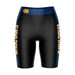 Mississippi College Choctaws Vive La Fete Game Day Logo on Waistband and Blue Stripes Black Women Bike Short 9 Inseam