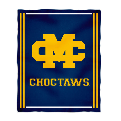 Mississippi College Choctaws Vive La Fete Kids Game Day Blue Plush Soft Minky Blanket 36 x 48 Mascot