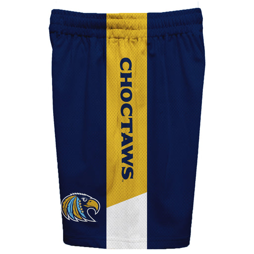 Mississippi College Choctaws Vive La Fete Game Day Blue Stripes Boys Solid Gold Athletic Mesh Short - Vive La Fête - Online Apparel Store