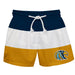 Mississippi College Choctaws Vive La Fete Blue White Gold Stripes Swimtrunks V1