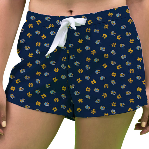Mississippi College Choctaws Vive La Fete Game Day All Over Logo Women Blue Lounge Shorts
