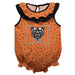 Mercer University Bears MU Swirls Orange Sleeveless Ruffle Onesie Logo Bodysuit