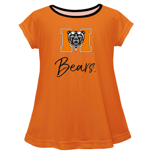 Mercer University Bears MU Vive La Fete Girls Game Day Short Sleeve Orange Top with School Mascot and Name - Vive La Fête - Online Apparel Store