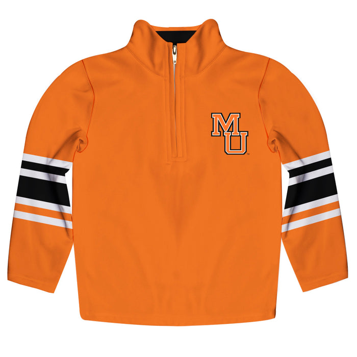 Mercer University Bears MU Vive La Fete Game Day Orange Quarter Zip Pullover Stripes on Sleeves - Vive La Fête - Online Apparel Store