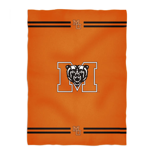 Mercer University Bears MU Vive La Fete Game Day Soft Premium Fleece Orange Throw Blanket 40" x 58” Logo and Stripes - Vive La Fête - Online Apparel Store