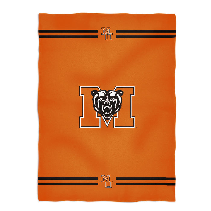 Mercer University Bears MU Vive La Fete Game Day Soft Premium Fleece Orange Throw Blanket 40" x 58” Logo and Stripes - Vive La Fête - Online Apparel Store