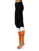 Mercer University Bears MU Vive la Fete Game Day Collegiate Ankle Color Block Women Black Orange Yoga Leggings - Vive La Fête - Online Apparel Store