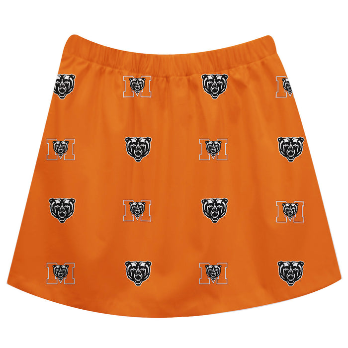 Mercer Bears MU Vive La Fete Girls Game Day All Over Logo Elastic Waist Classic Play Orange Skirt - Vive La Fête - Online Apparel Store