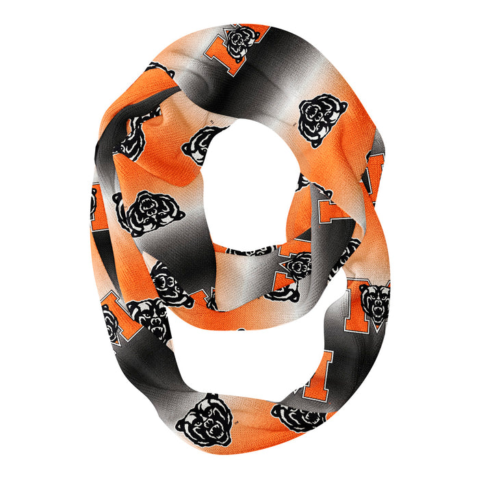 Mercer Bears MU Vive La Fete All Over Logo Game Day Collegiate Women Ultra Soft Knit Infinity Scarf