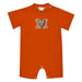 Mercer University Bears MU Embroidered Orange Knit Short Sleeve Boys Romper