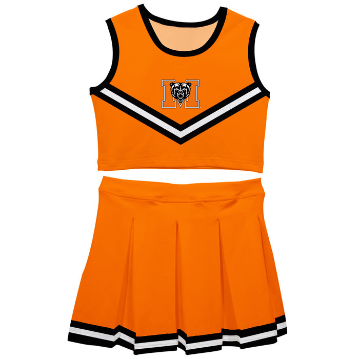 Mercer University Bears MU Vive La Fete Game Day Orange Sleeveless Cheerleader Set