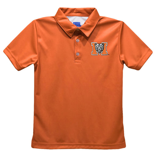 Mercer University Bears MU Embroidered Orange Short Sleeve Polo Box Shirt