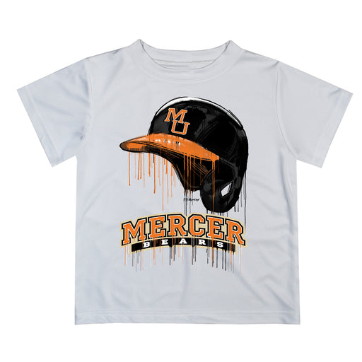Mercer University Bears MU Original Dripping Baseball Hat White T-Shirt by Vive La Fete