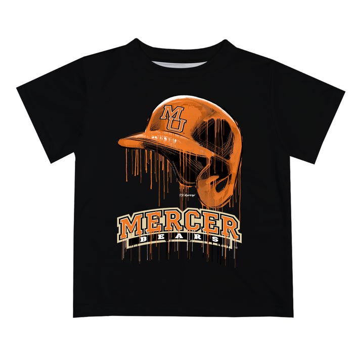 Mercer University Bears MU Original Dripping Baseball Hat Black T-Shirt by Vive La Fete