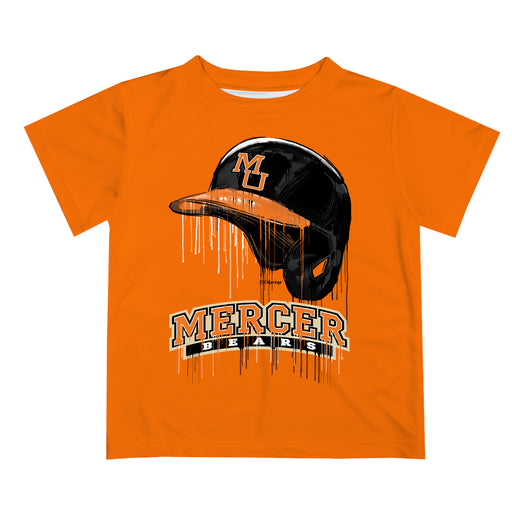 Mercer University Bears MU Original Dripping Baseball Hat Orange T-Shirt by Vive La Fete