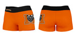 Mercer Bears Vive La Fete Logo on Thigh & Waistband Orange Black Women Yoga Booty Workout Shorts 3.75 Inseam - Vive La Fête - Online Apparel Store