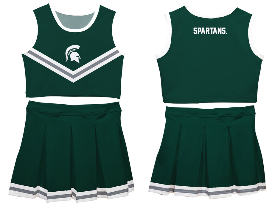 Michigan State Spartans Vive La Fete Game Day Green Sleeveless Cheerleader Set V2 - Vive La Fête - Online Apparel Store