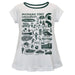 Michigan State Spartans Hand Sketched Vive La Fete Impressions Artwork White Short Sleeve Top