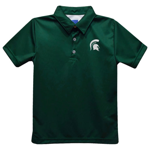 Michigan State Spartans Embroidered Hunter Green Short Sleeve Polo Box Shirt