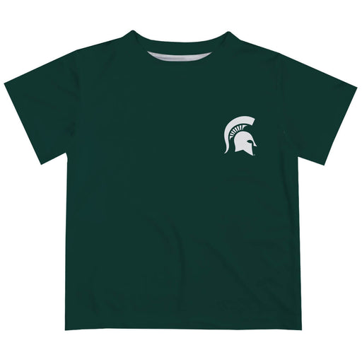 Michigan State Spartans Hand Sketched Vive La Fete Impressions Artwork Boys Green Short Sleeve Tee Shirt