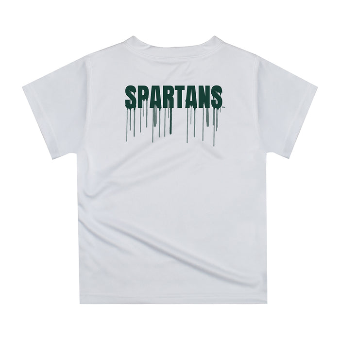 Michigan State Spartans Original Dripping Football Helmet T-Shirt by Vive La Fete - Vive La Fête - Online Apparel Store