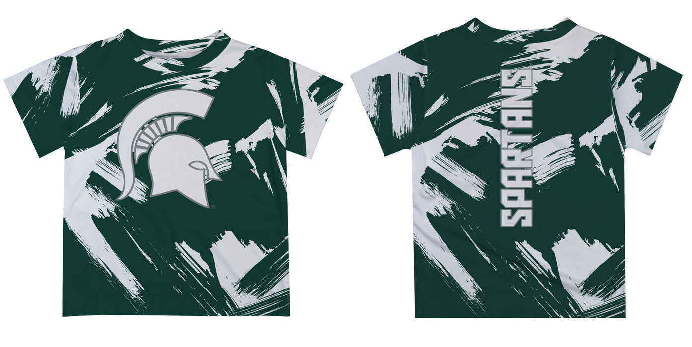 Michigan State Spartans Vive La Fete Boys Game Day Green Short Sleeve Tee Paint Brush - Vive La Fête - Online Apparel Store